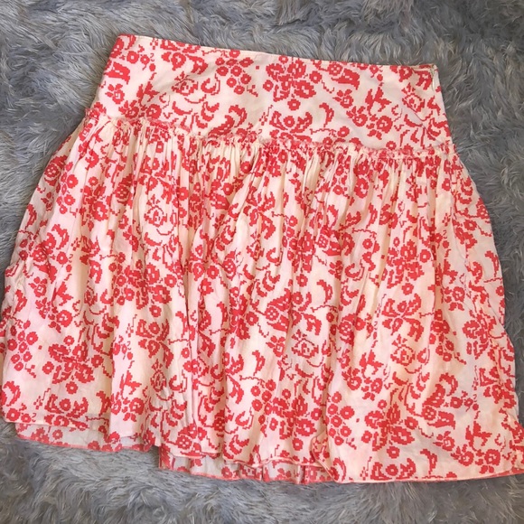 GAP Dresses & Skirts - Gap Coral/Orange Pixelated Floral Skirt